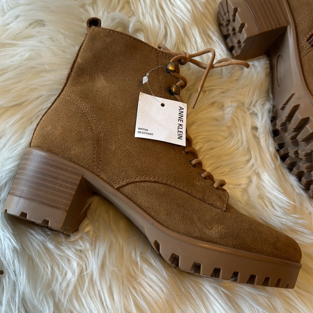 Brown Suede Lace-Up Ankle Boots - Picture 5 of 10
